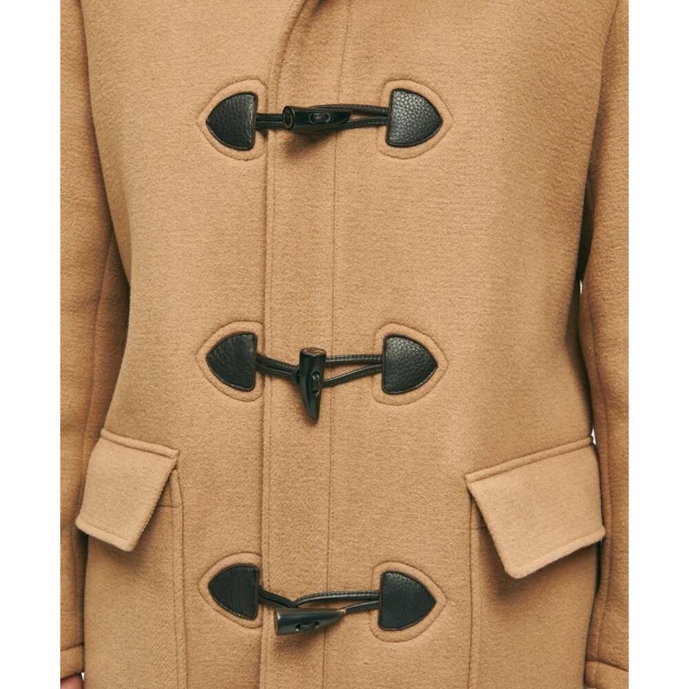 Brooks Brothers Camel Wool Duffle Coat M Hooded Toggle Winter Jacket NWOT - Picture 5 of 12